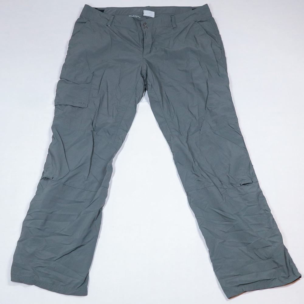 Columbia Omni-Shade Hiking Pants Womens 16 Regular Gray Cargo Utility Outdoor